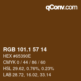 カラーコード: RGB 101.1 57 14 | qconv.com