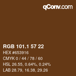 カラーコード: RGB 101.1 57 22 | qconv.com