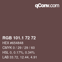 カラーコード: RGB 101.1 72 72 | qconv.com