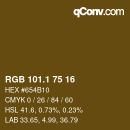 カラーコード: RGB 101.1 75 16 | qconv.com