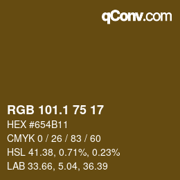 カラーコード: RGB 101.1 75 17 | qconv.com