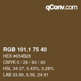 カラーコード: RGB 101.1 75 40 | qconv.com
