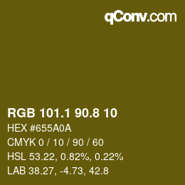 カラーコード: RGB 101.1 90.8 10 | qconv.com
