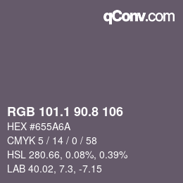 Color code: RGB 101.1 90.8 106 | qconv.com