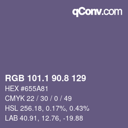 Color code: RGB 101.1 90.8 129 | qconv.com