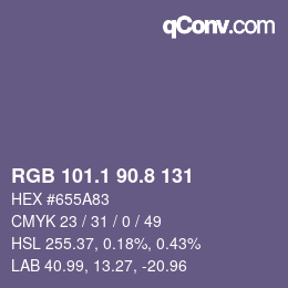 Color code: RGB 101.1 90.8 131 | qconv.com