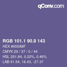 Color code: RGB 101.1 90.8 143 | qconv.com