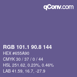 Color code: RGB 101.1 90.8 144 | qconv.com