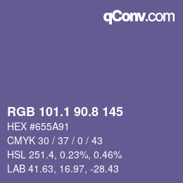 Color code: RGB 101.1 90.8 145 | qconv.com