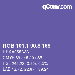 Color code: RGB 101.1 90.8 166 | qconv.com