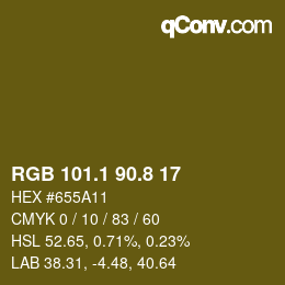 Color code: RGB 101.1 90.8 17 | qconv.com