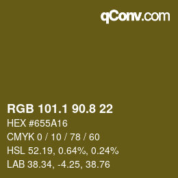 Color code: RGB 101.1 90.8 22 | qconv.com