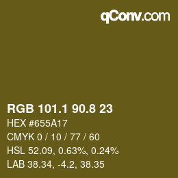 Color code: RGB 101.1 90.8 23 | qconv.com