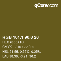 Color code: RGB 101.1 90.8 28 | qconv.com