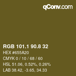 カラーコード: RGB 101.1 90.8 32 | qconv.com