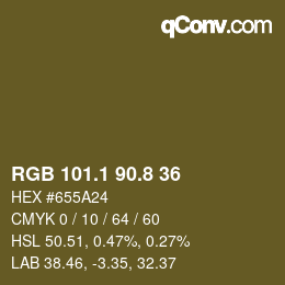 Color code: RGB 101.1 90.8 36 | qconv.com