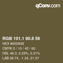 Color code: RGB 101.1 90.8 56 | qconv.com