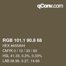 Color code: RGB 101.1 90.8 68 | qconv.com