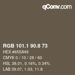 Color code: RGB 101.1 90.8 73 | qconv.com