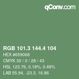 カラーコード: RGB 101.3 144.4 104 | qconv.com