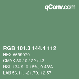 カラーコード: RGB 101.3 144.4 112 | qconv.com