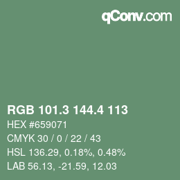カラーコード: RGB 101.3 144.4 113 | qconv.com