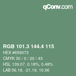 カラーコード: RGB 101.3 144.4 115 | qconv.com