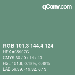 カラーコード: RGB 101.3 144.4 124 | qconv.com