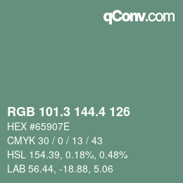 カラーコード: RGB 101.3 144.4 126 | qconv.com