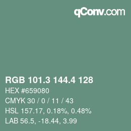 カラーコード: RGB 101.3 144.4 128 | qconv.com