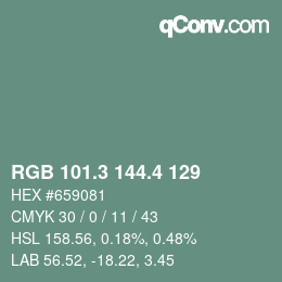 カラーコード: RGB 101.3 144.4 129 | qconv.com
