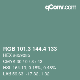 カラーコード: RGB 101.3 144.4 133 | qconv.com