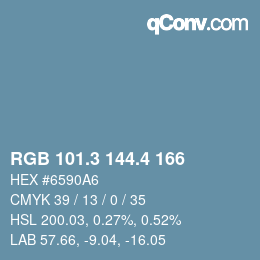 カラーコード: RGB 101.3 144.4 166 | qconv.com