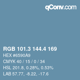 カラーコード: RGB 101.3 144.4 169 | qconv.com