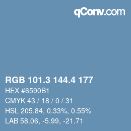 カラーコード: RGB 101.3 144.4 177 | qconv.com