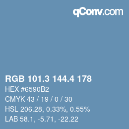 カラーコード: RGB 101.3 144.4 178 | qconv.com