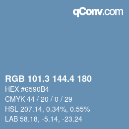 カラーコード: RGB 101.3 144.4 180 | qconv.com