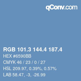 カラーコード: RGB 101.3 144.4 187.4 | qconv.com