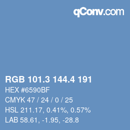 カラーコード: RGB 101.3 144.4 191 | qconv.com