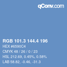 カラーコード: RGB 101.3 144.4 196 | qconv.com