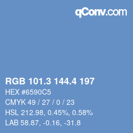 カラーコード: RGB 101.3 144.4 197 | qconv.com
