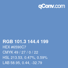 カラーコード: RGB 101.3 144.4 199 | qconv.com