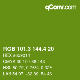 カラーコード: RGB 101.3 144.4 20 | qconv.com