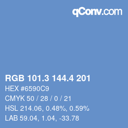 カラーコード: RGB 101.3 144.4 201 | qconv.com
