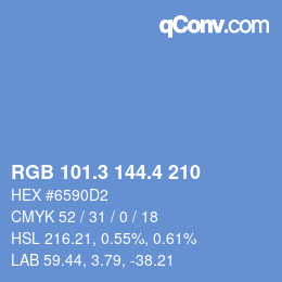 カラーコード: RGB 101.3 144.4 210 | qconv.com
