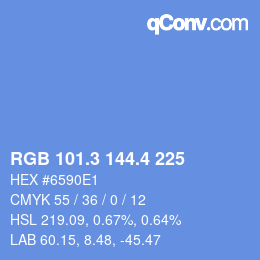 カラーコード: RGB 101.3 144.4 225 | qconv.com