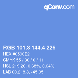 カラーコード: RGB 101.3 144.4 226 | qconv.com