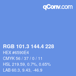 カラーコード: RGB 101.3 144.4 228 | qconv.com