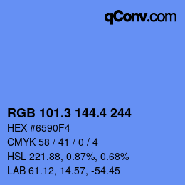 カラーコード: RGB 101.3 144.4 244 | qconv.com