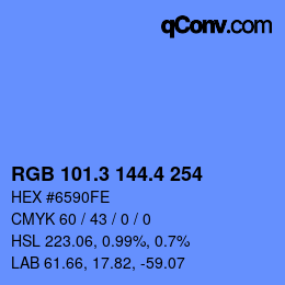 カラーコード: RGB 101.3 144.4 254 | qconv.com